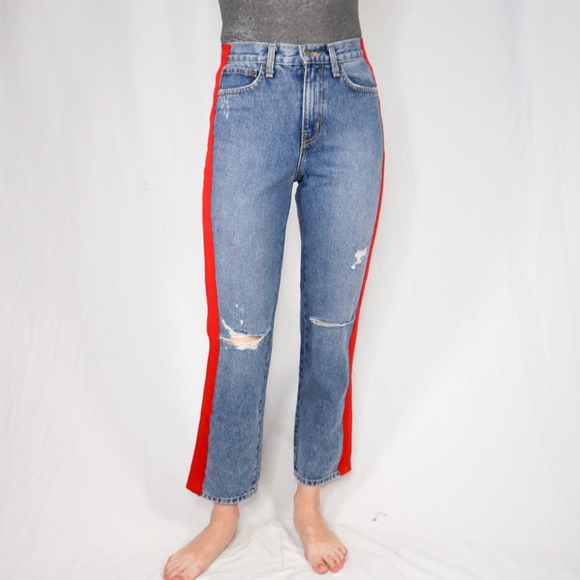 CARMAR Ursula Red Stripe Crop Jeans 0064 - Picture 2 of 8